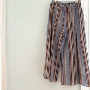 Hem & Thread striped pants with slits on the front